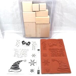 Stampin’ Up! “MERRY” New Set of 8 Woodblock Rubber Stamps